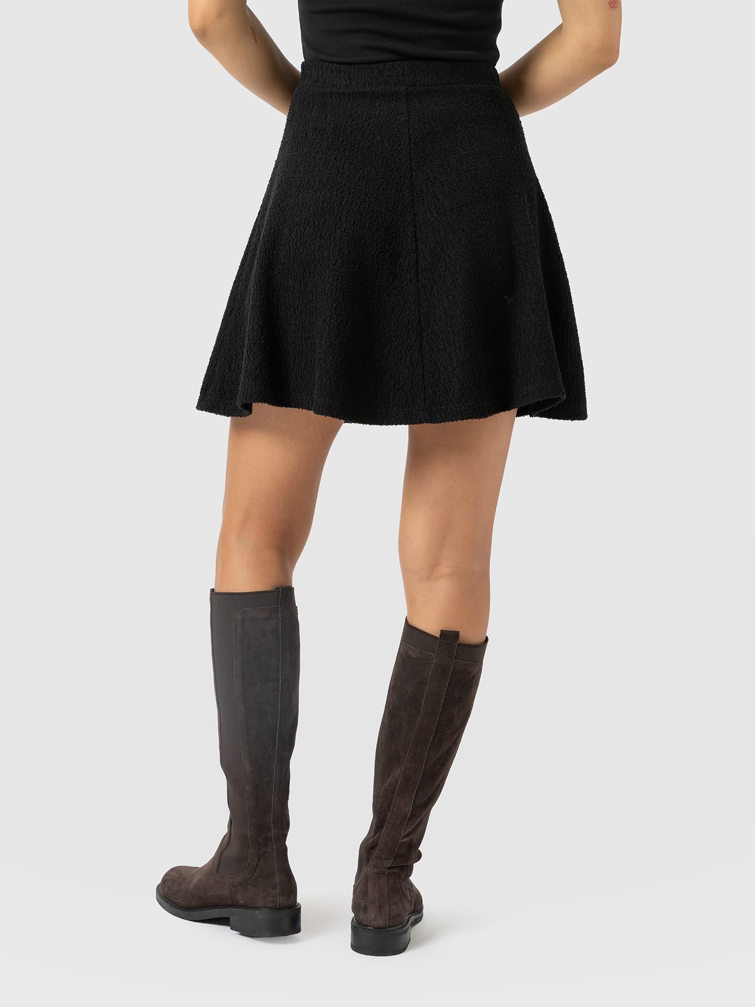 Macie Mini Skirt - Black Boucle - Women's Shorts | Saint and Sofia® EU