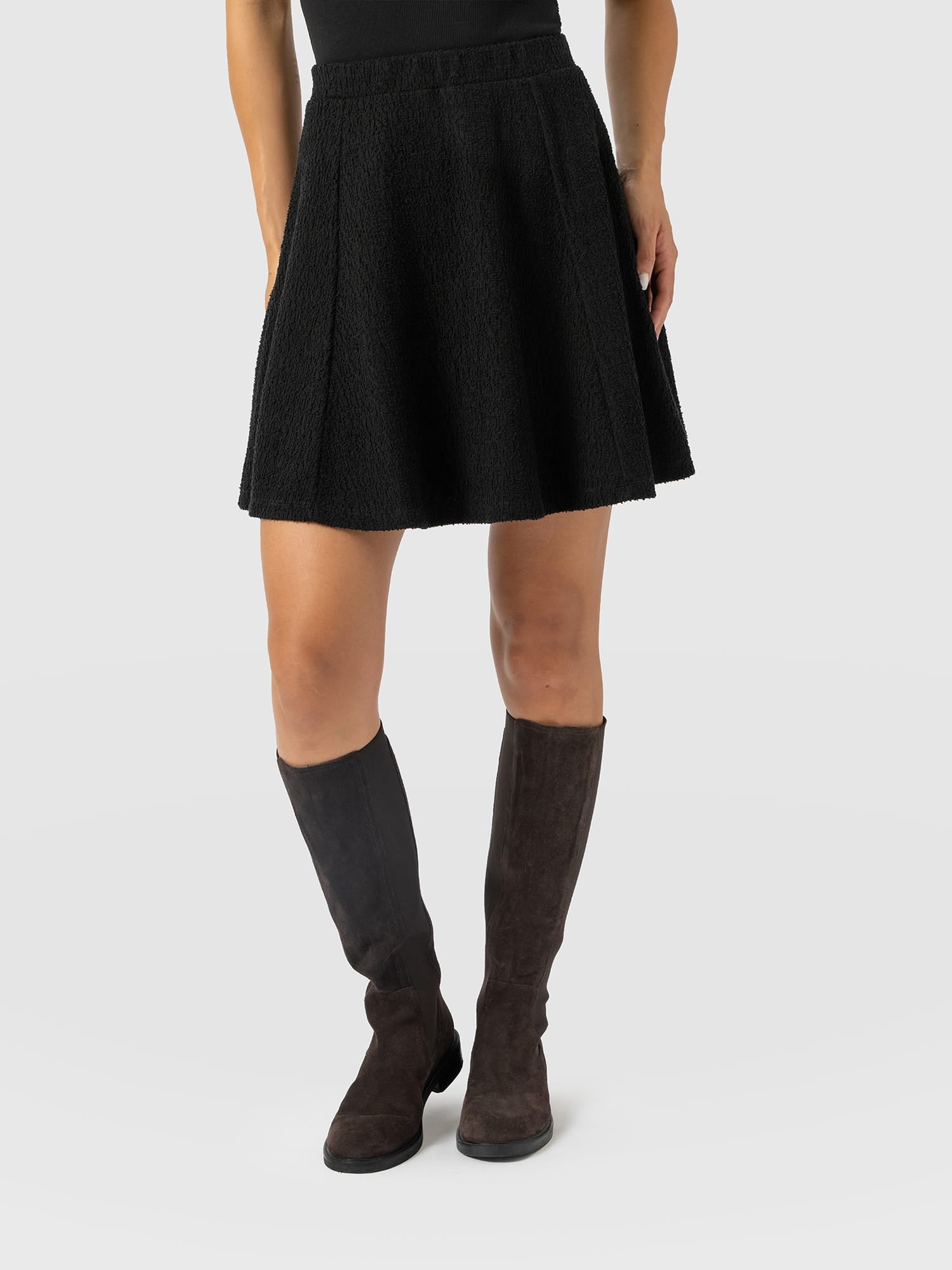 Macie Mini Skirt - Black Boucle - Women's Shorts | Saint and Sofia® EU