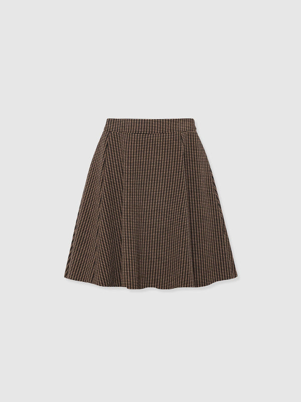 Macie Mini Skirt - Brown Mini Houndstooth - Women's Shorts | Saint + Sofia® EU