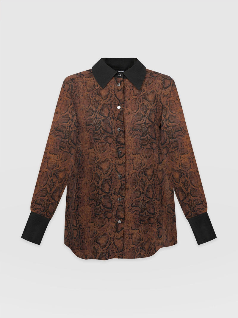 Madison Shirt Brown Snake - Women's Shirts | Saint + Sofia® EU