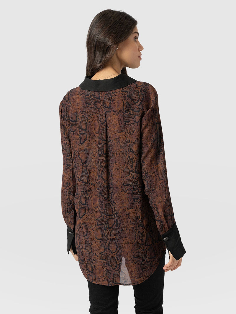 Madison Shirt Brown Snake - Women's Shirts | Saint + Sofia® EU