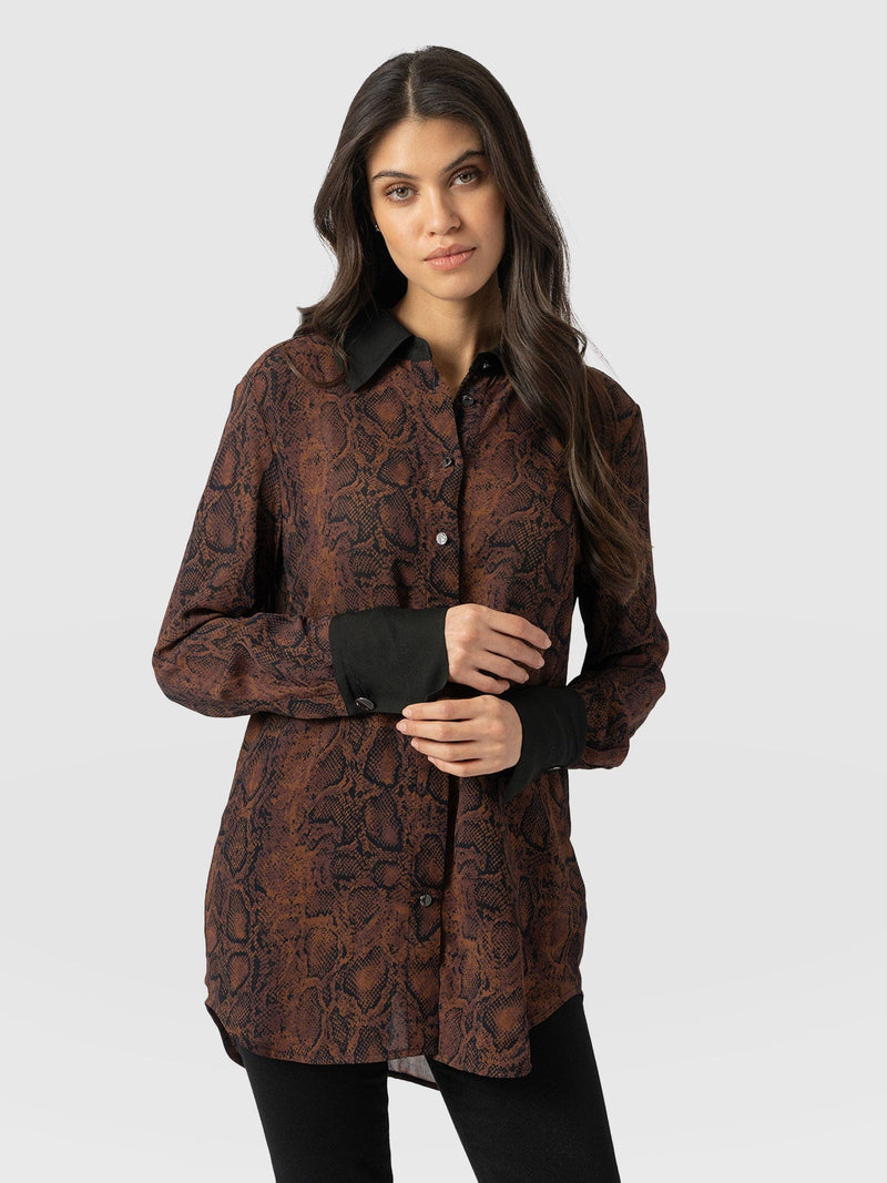 Madison Shirt Brown Snake - Women's Shirts | Saint + Sofia® EU