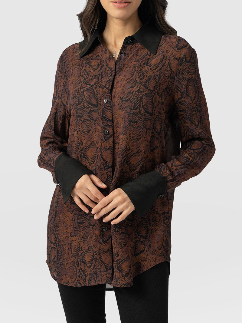 Madison Shirt Brown Snake - Women's Shirts | Saint + Sofia® EU