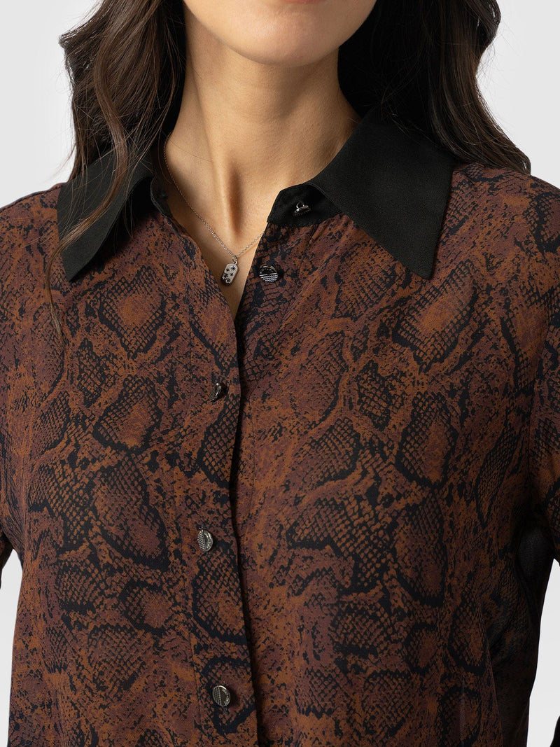 Madison Shirt Brown Snake - Women's Shirts | Saint + Sofia® EU