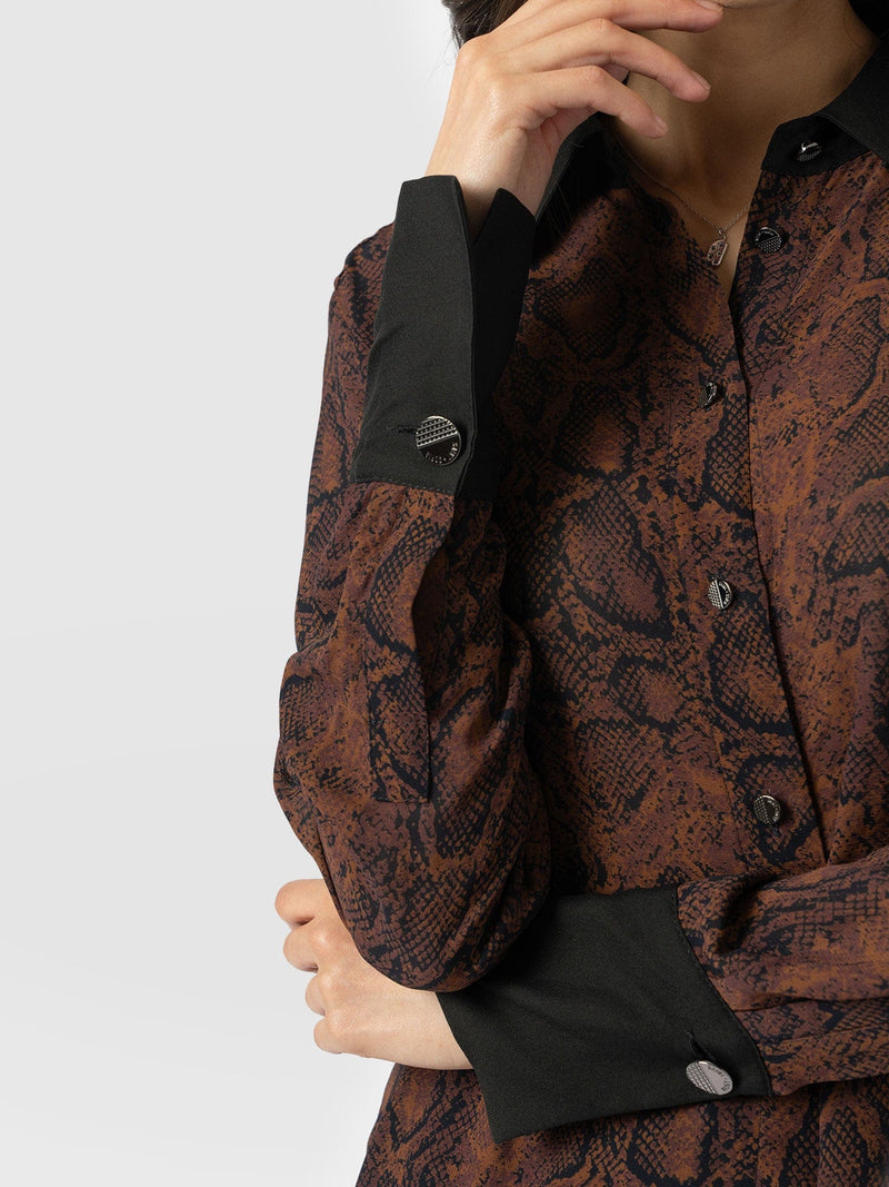 Madison Shirt Brown Snake - Women's Shirts | Saint + Sofia® EU