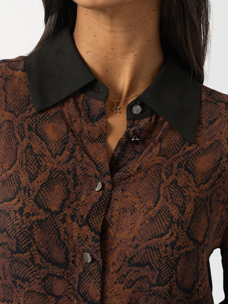 Madison Shirt Brown Snake - Women's Shirts | Saint + Sofia® EU