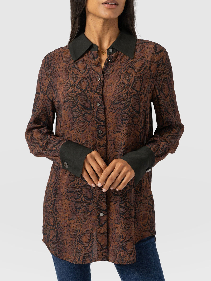 Madison Shirt Brown Snake - Women's Shirts | Saint + Sofia® EU