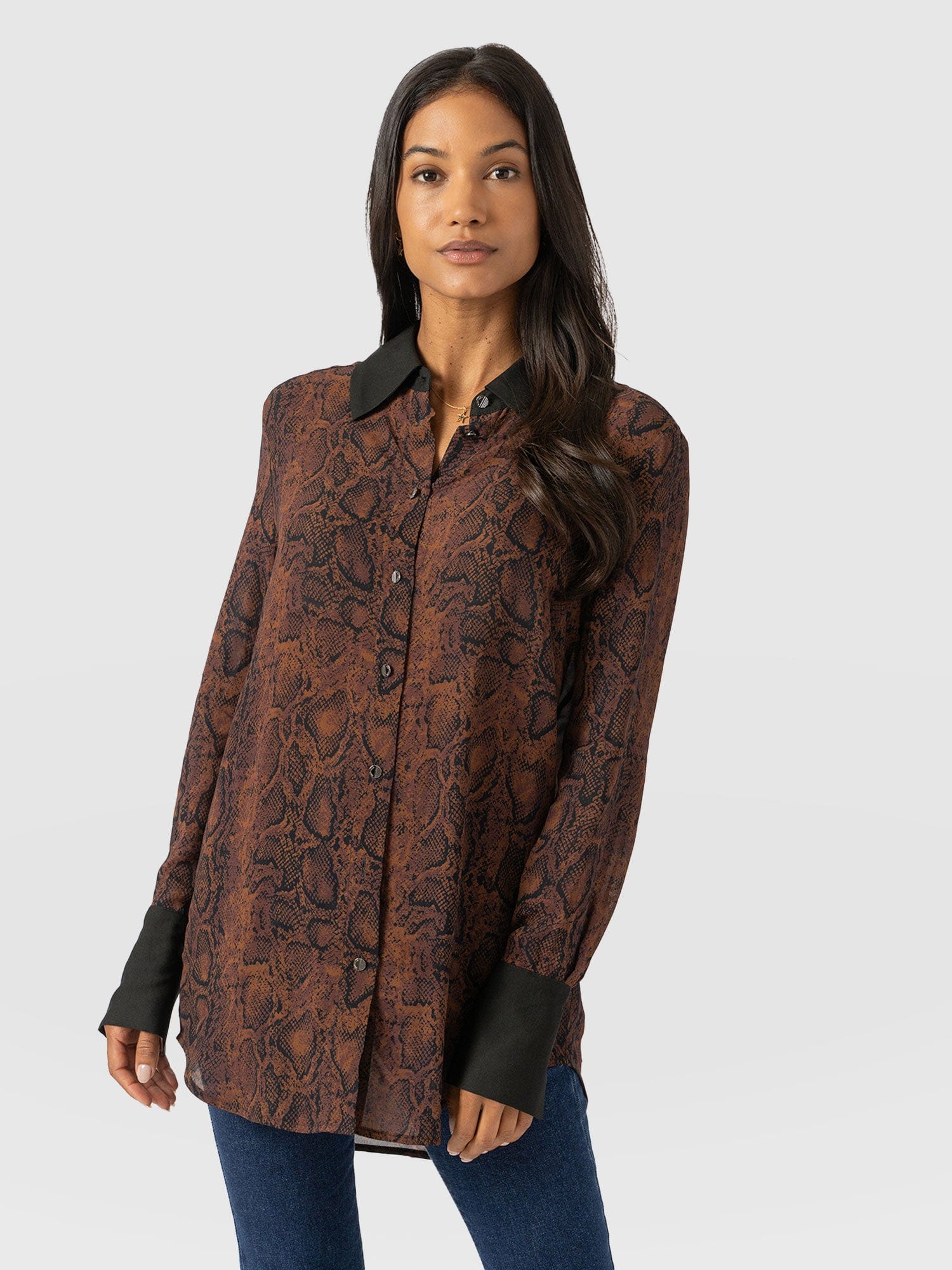 Madison Shirt Brown Snake - Women's Shirts | Saint + Sofia® EU