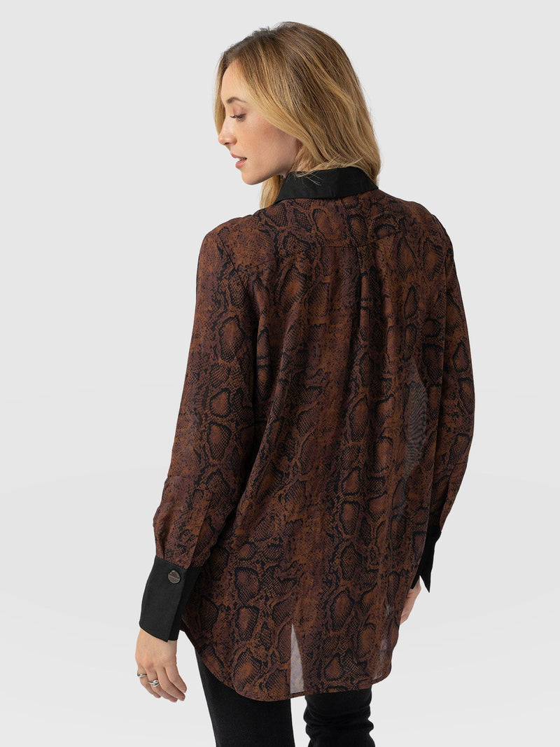 Madison Shirt Brown Snake - Women's Shirts | Saint + Sofia® EU