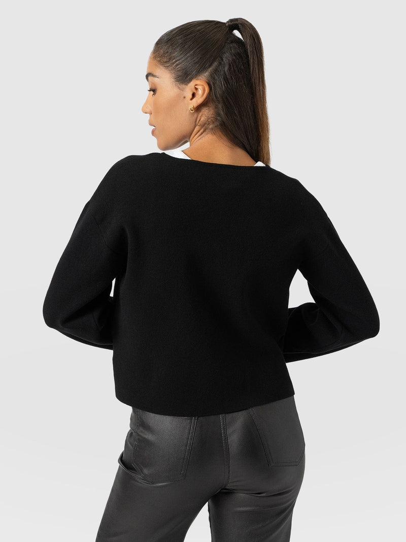 Maeva Knit Jacket - Black - Women's Jackets | Saint + Sofia® EU