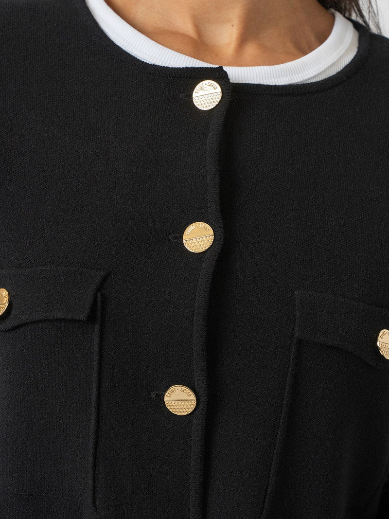Maeva Knit Jacket - Black - Women's Jackets | Saint + Sofia® EU