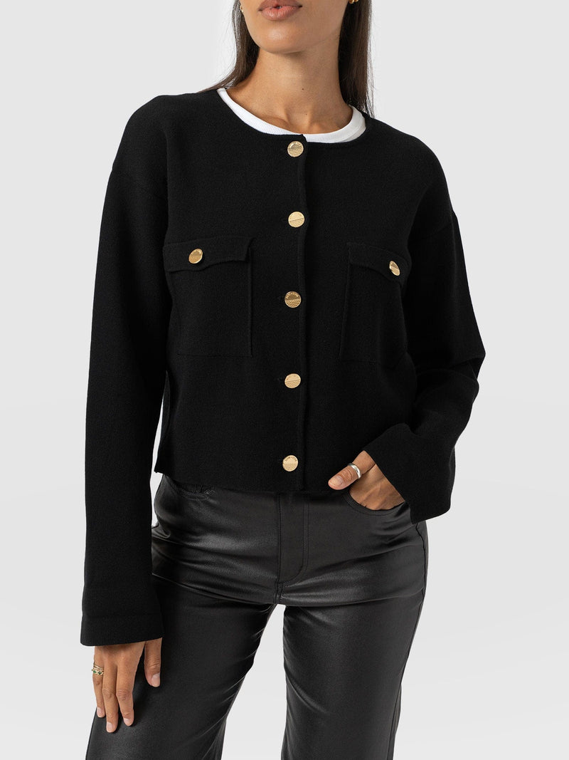 Maeva Knit Jacket - Black - Women's Jackets | Saint + Sofia® EU