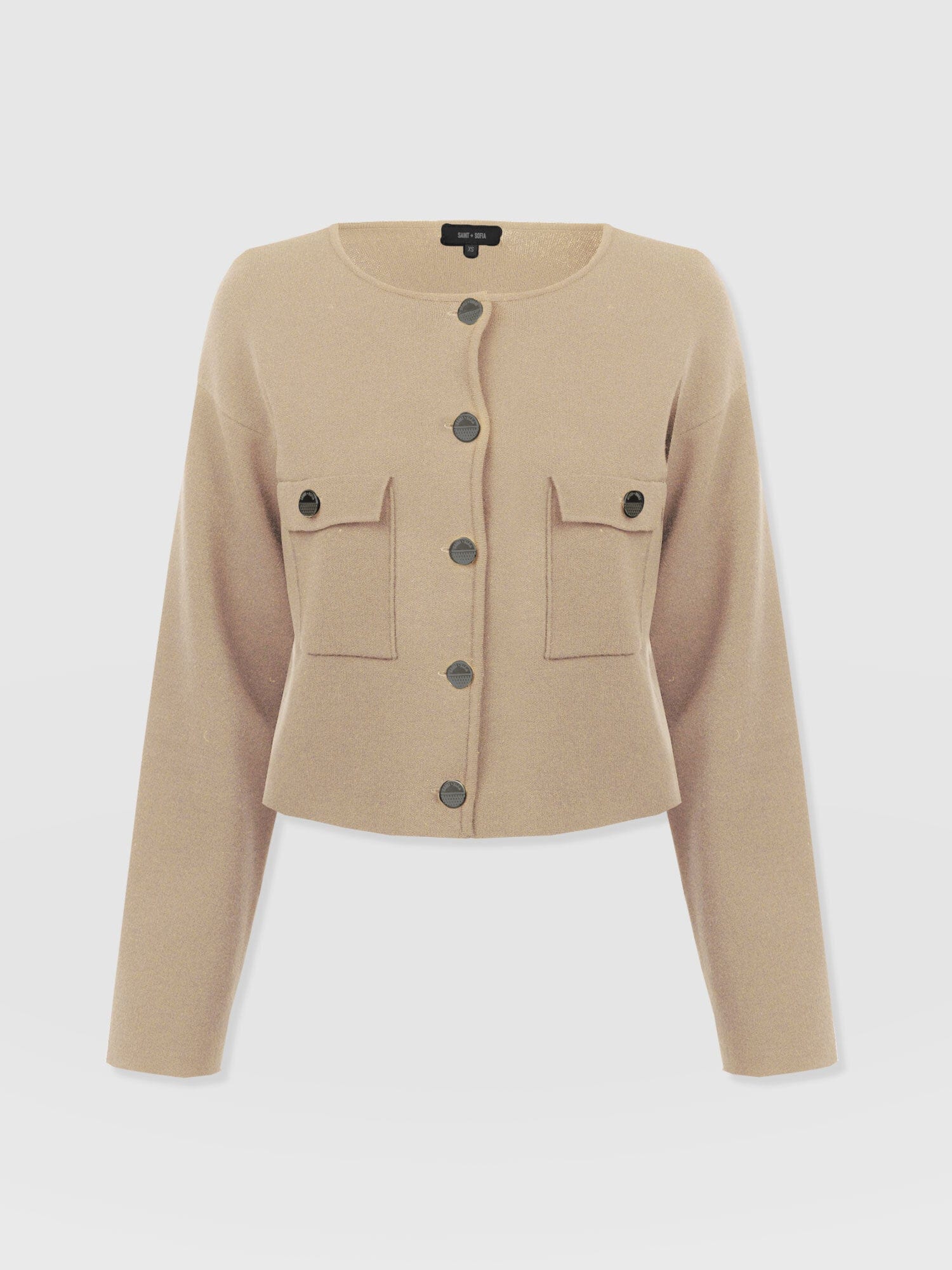 Maeva Knit Jacket Cream - Women's Wool Jacket | Saint + Sofia® EU