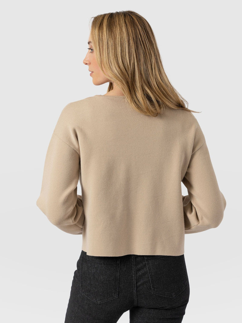 Maeva Knit Jacket Cream - Women's Wool Jacket | Saint + Sofia® EU