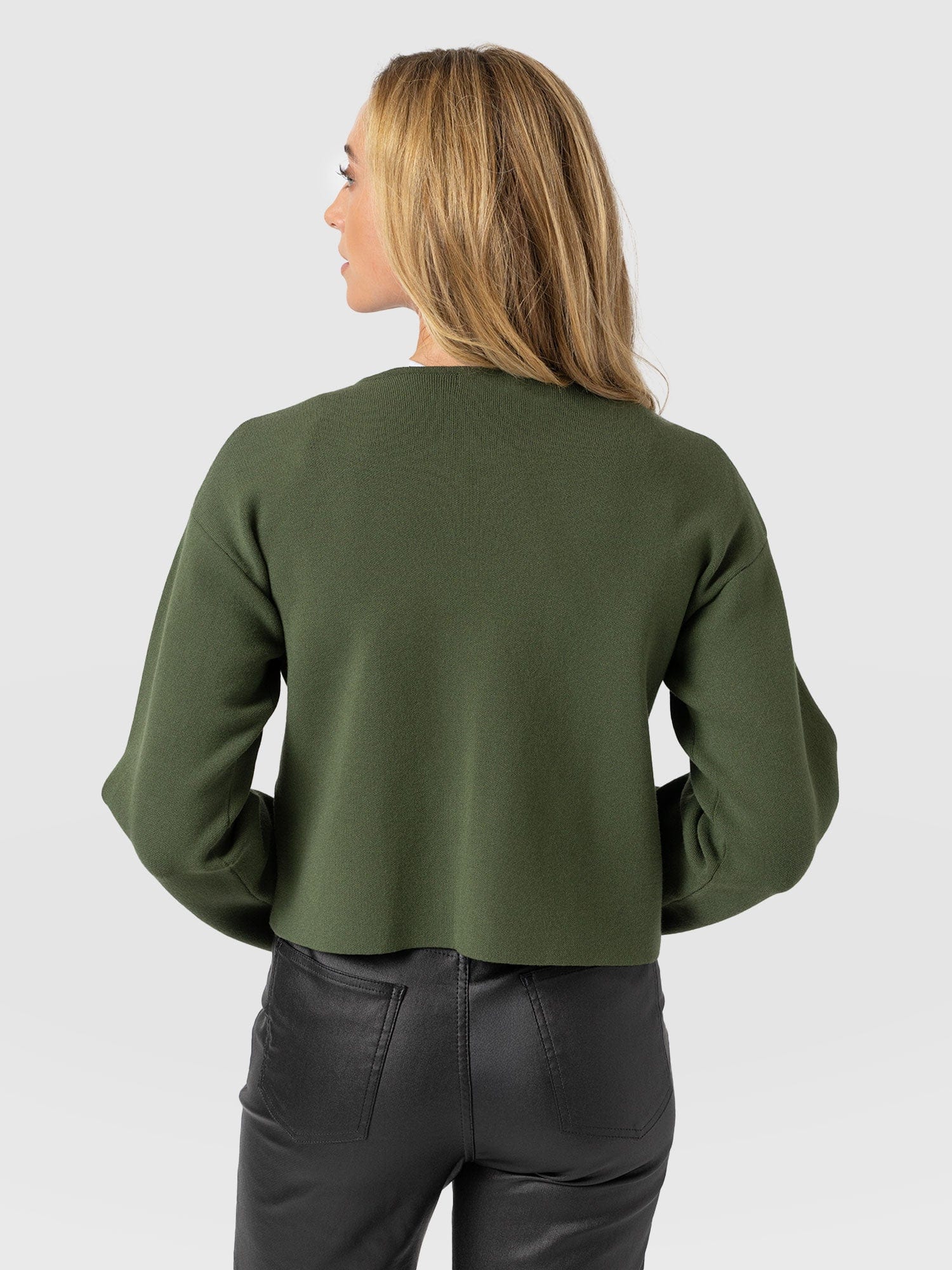 Maeva Knit Jacket - Khaki - Women's Knitwears | Saint + Sofia® EU