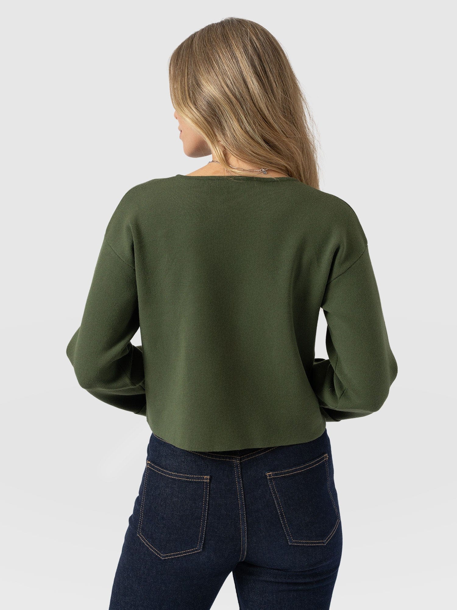 Maeva Knit Jacket - Khaki - Women's Knitwears | Saint + Sofia® EU