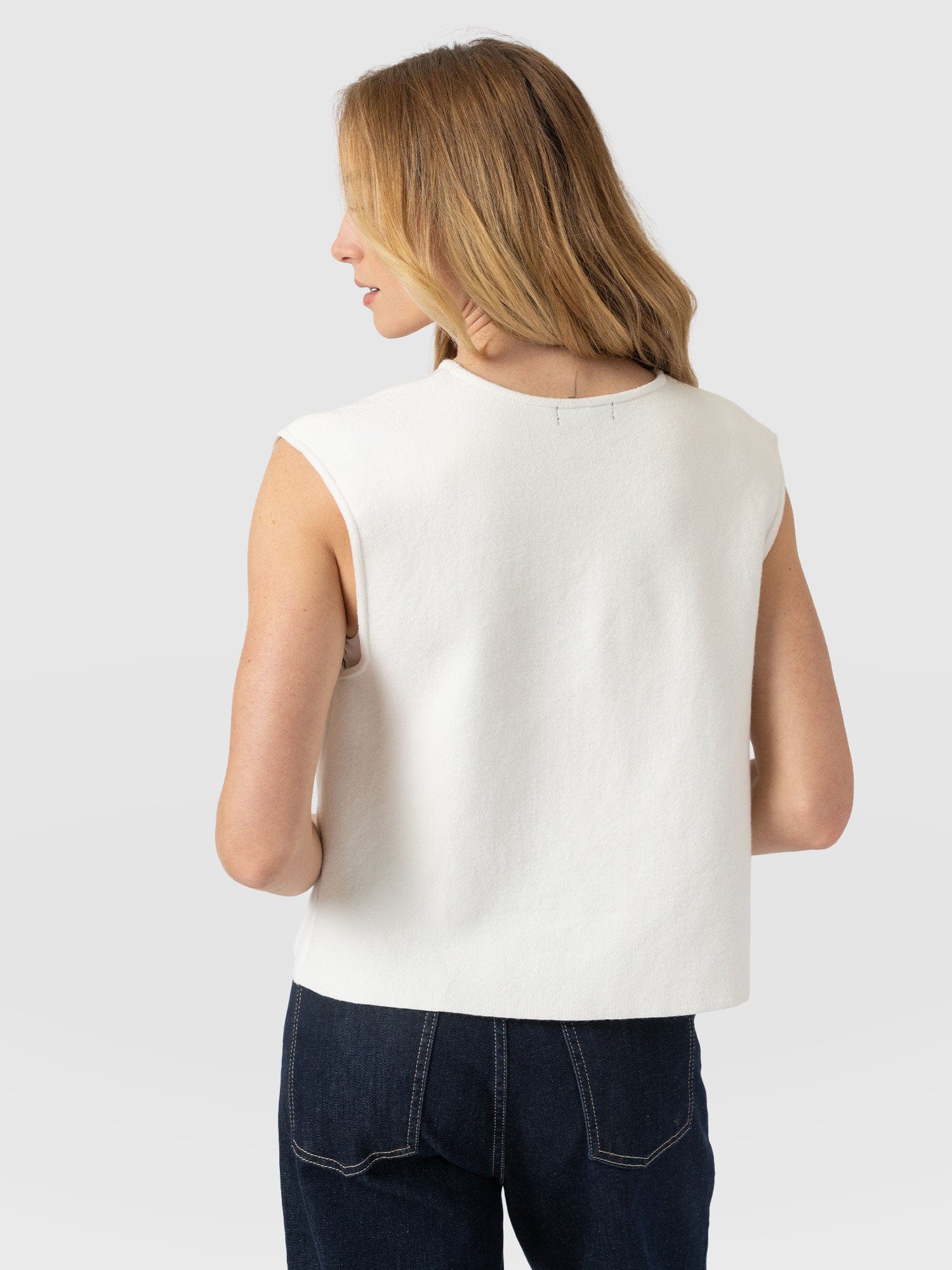 Maeva Knit Waistcoat - Cream - Women's Jumpers | Saint + Sofia® EU