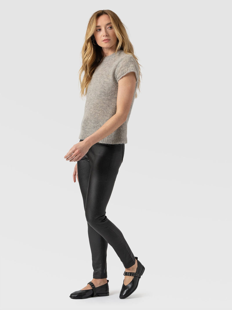 Maeva Skinny Pant Black Coated - Women's Trousers | Saint + Sofia® EU