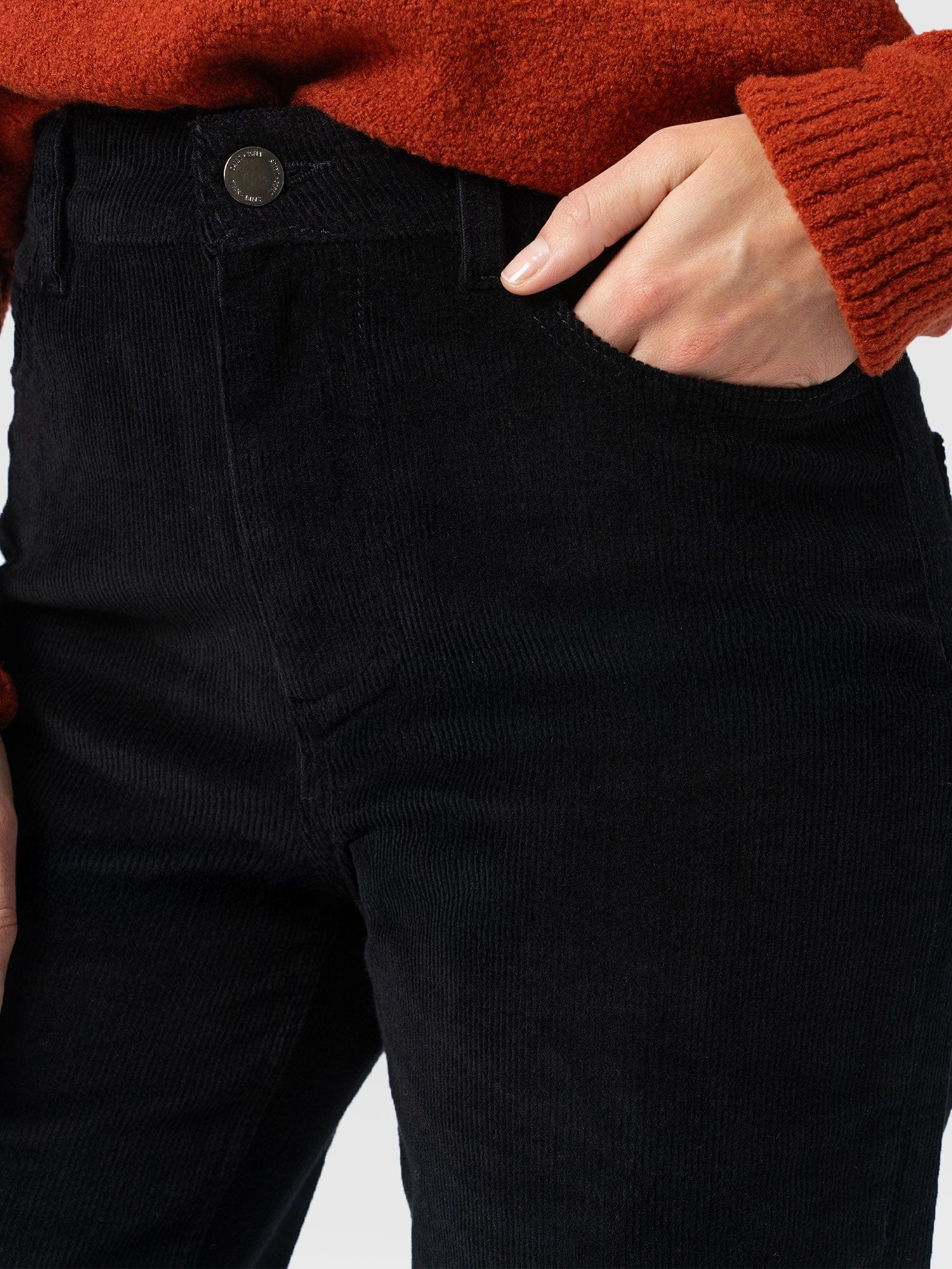 Maeve Wide Leg Pant - Black Cord - Women's Trousers | Saint + Sofia® EU