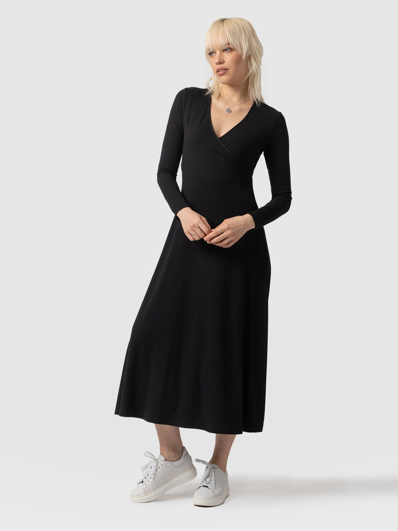 Maggie Wrap Dress Black - Women's Dresses | Saint + Sofia® EU