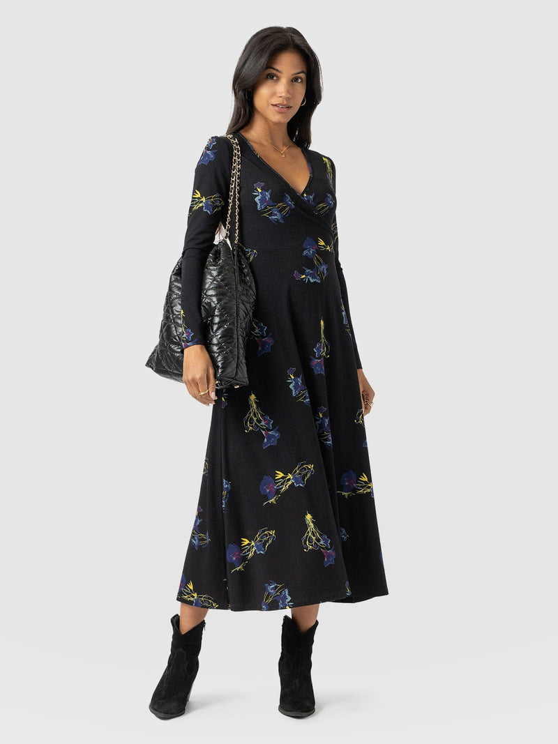 Maggie Wrap Dress Blue Lily Gardens - Women's Dresses | Saint + Sofia® EU