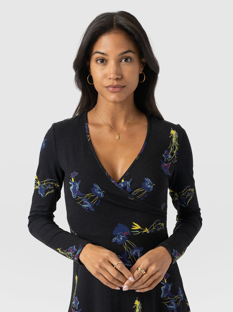 Maggie Wrap Dress Blue Lily Gardens - Women's Dresses | Saint + Sofia® EU