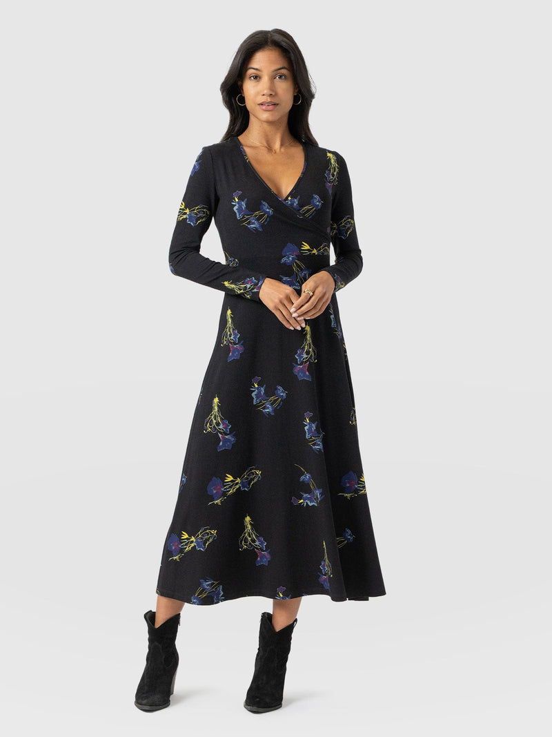 Maggie Wrap Dress Blue Lily Gardens - Women's Dresses | Saint + Sofia® EU