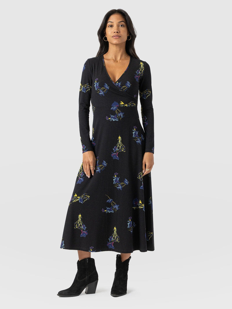 Maggie Wrap Dress Blue Lily Gardens - Women's Dresses | Saint + Sofia® EU