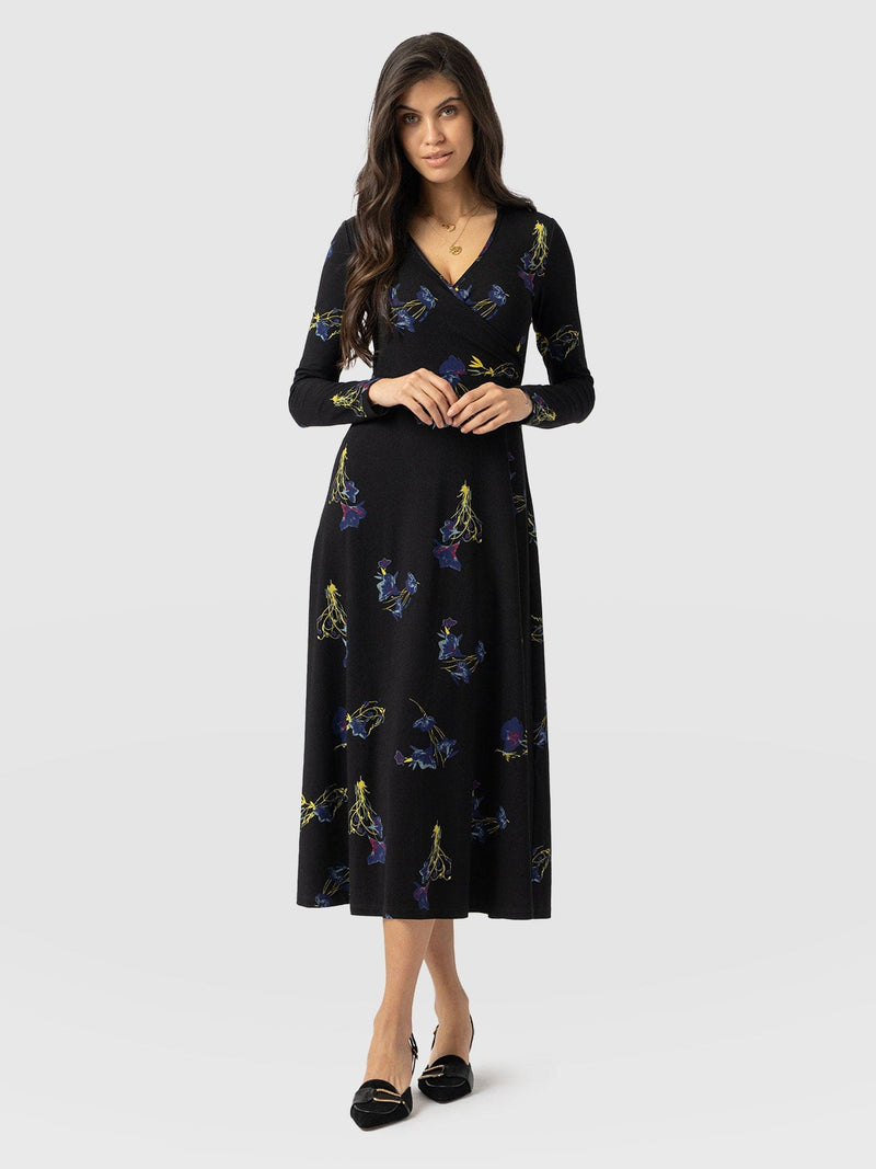 Maggie Wrap Dress Blue Lily Gardens - Women's Dresses | Saint + Sofia® EU