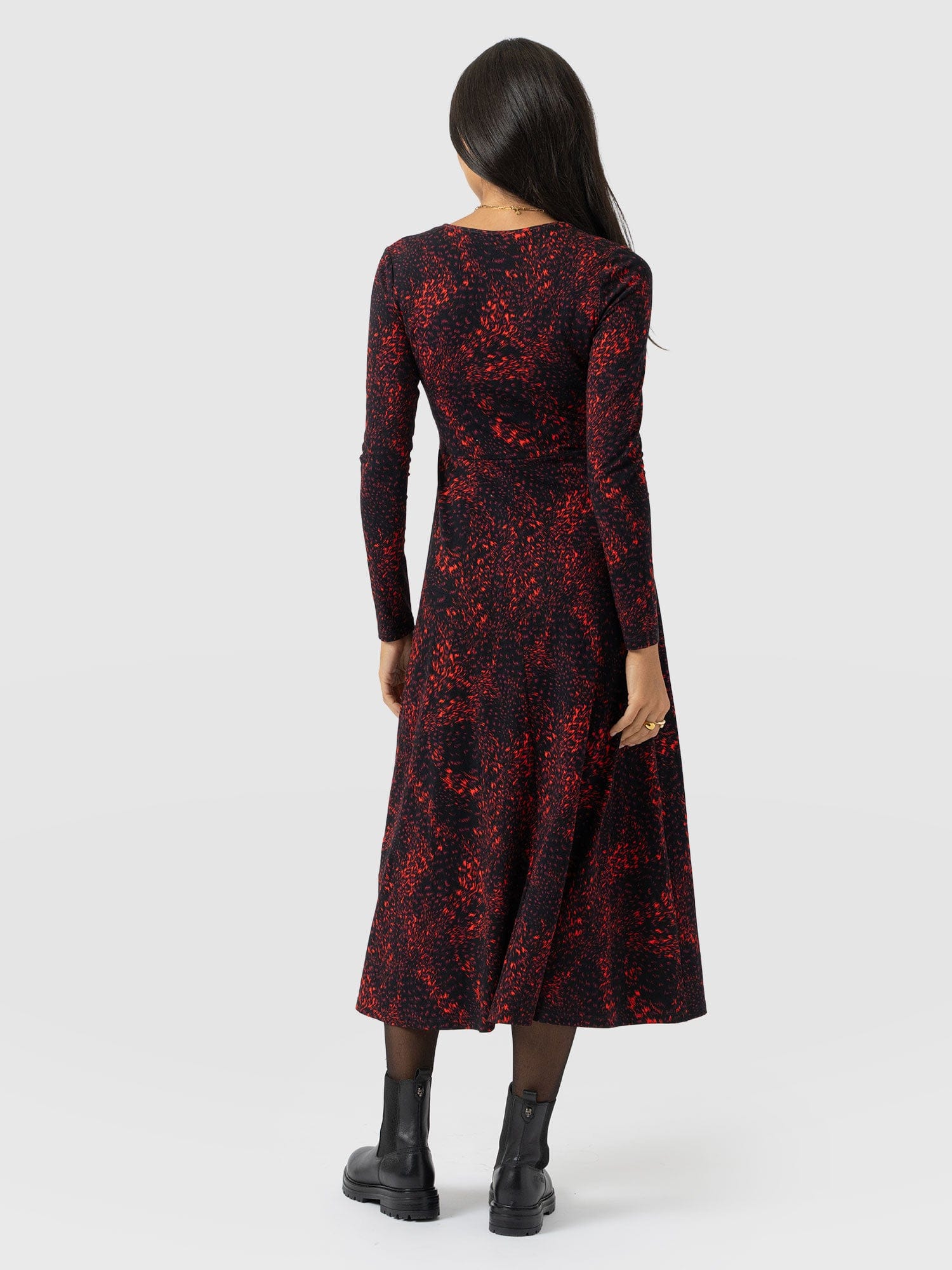 Maggie Wrap Midi Dress - Red Fade Spot - Women's Dresses | Saint + Sofia® EU