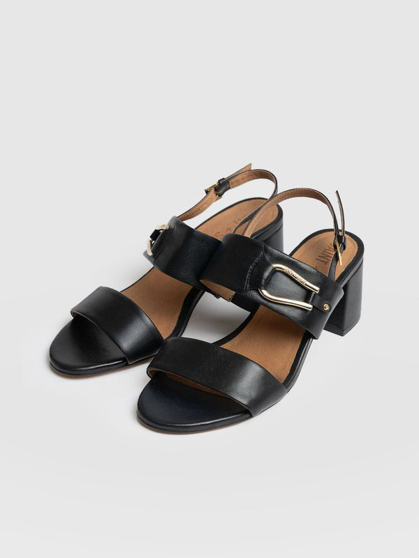 Maida Block Heeled Mules - Black - Women's Shoes | Saint + Sofia® EU