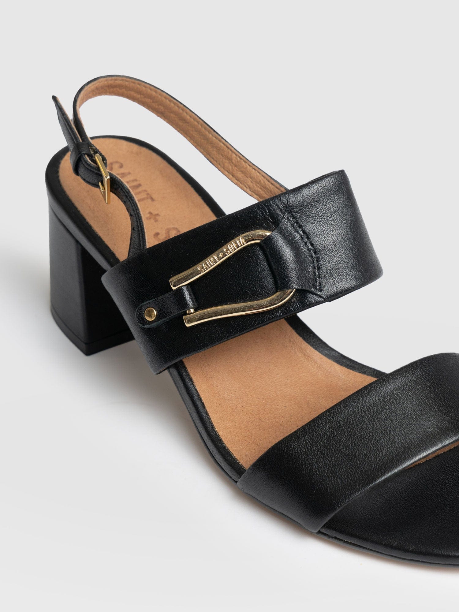 Maida Block Heeled Mules - Black - Women's Shoes | Saint + Sofia® EU