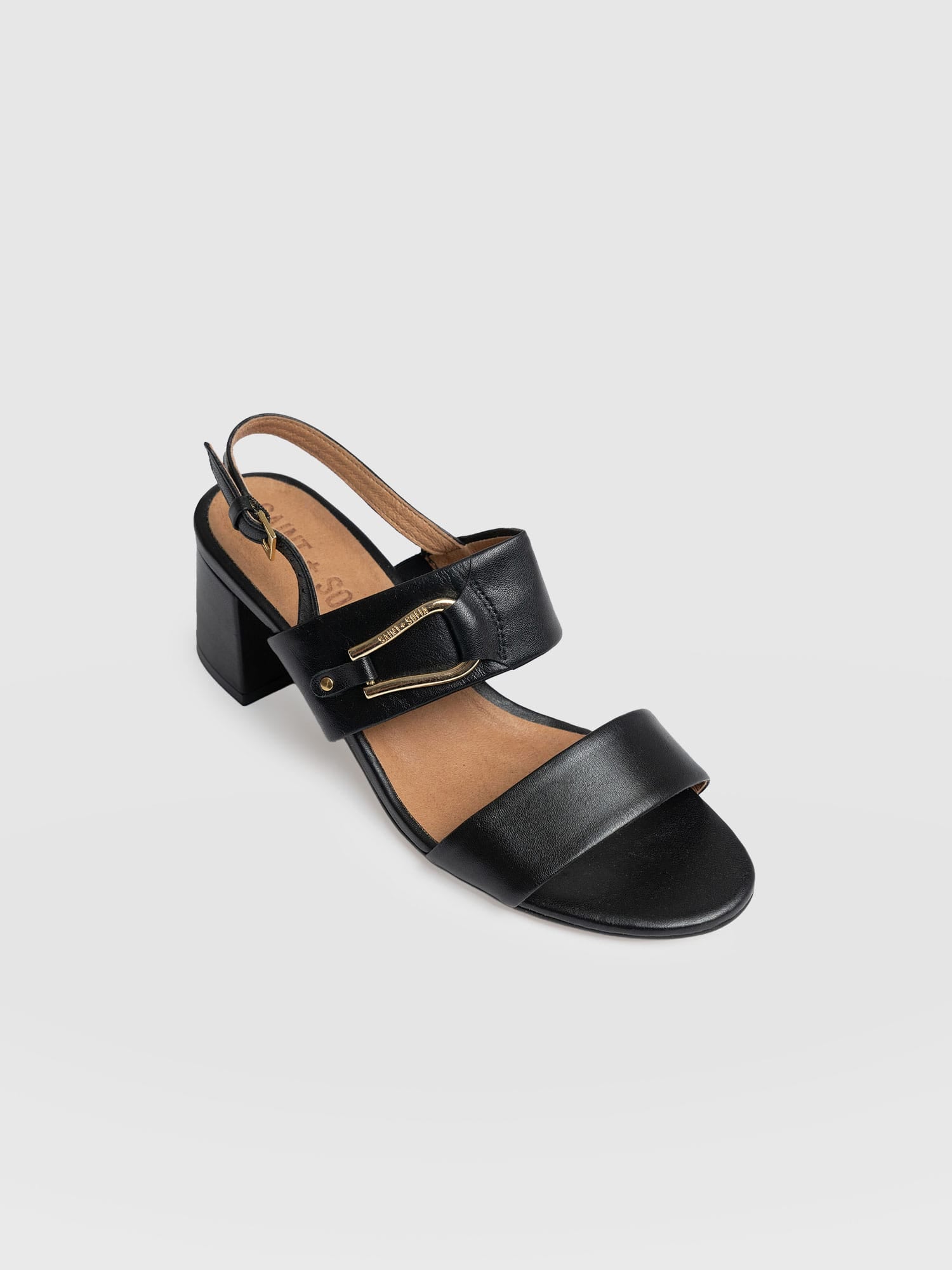 Maida Block Heeled Mules - Black - Women's Shoes | Saint + Sofia® EU