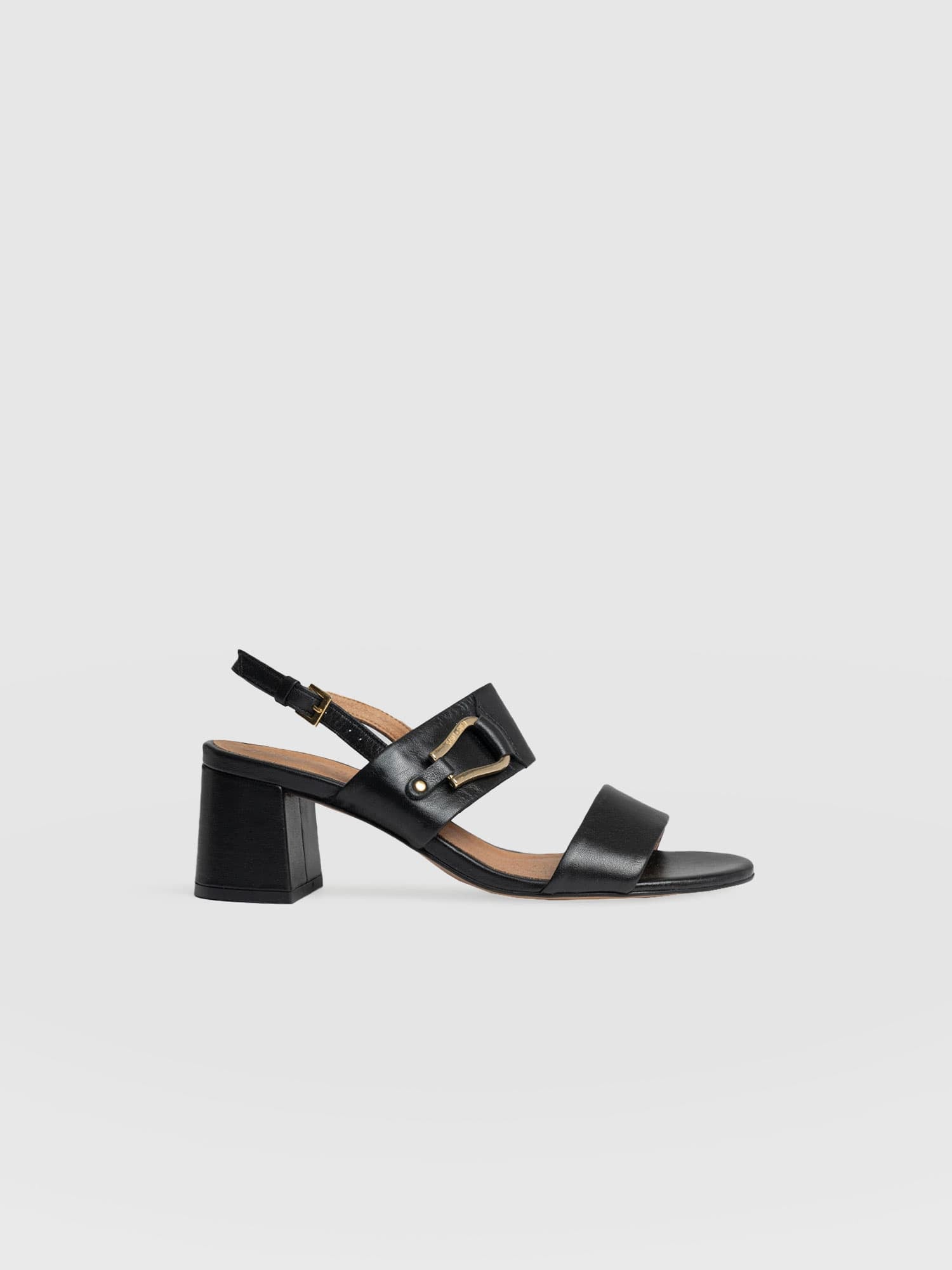 Maida Block Heeled Mules - Black - Women's Shoes | Saint + Sofia® EU