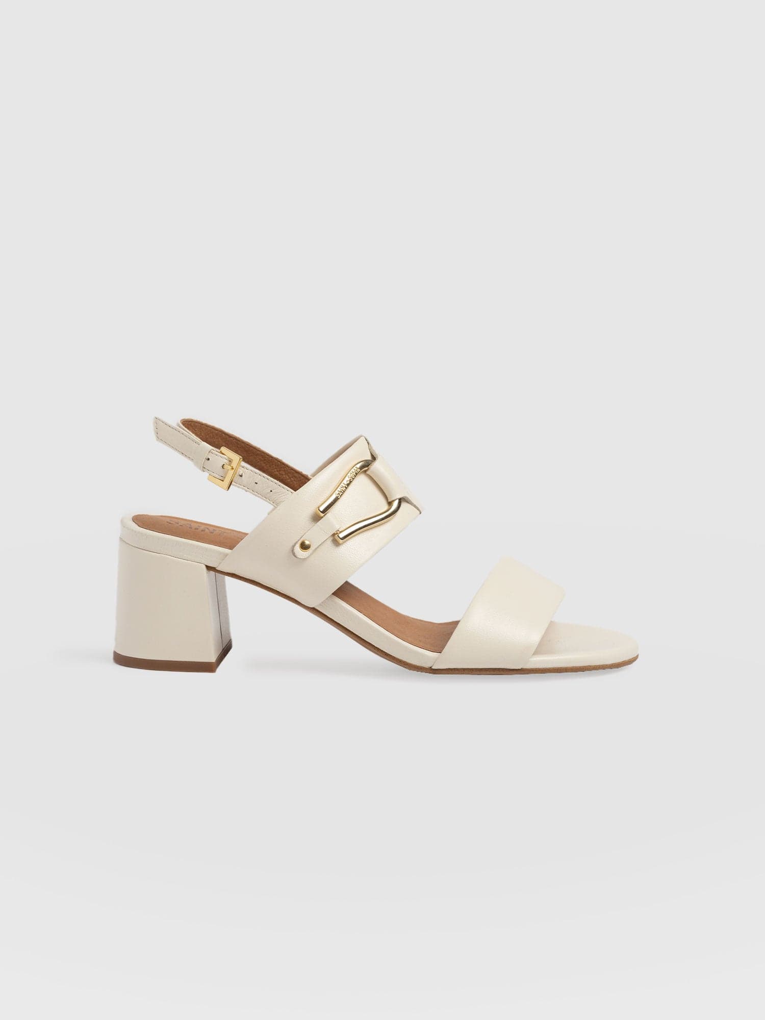 Maida Block Heeled Mules - Cream - Women's Shoes | Saint + Sofia® EU