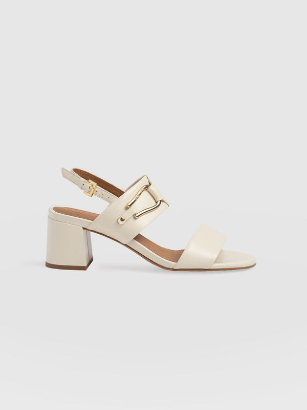 Maida Block Heeled Mules - Cream - Women's Shoes | Saint + Sofia® EU