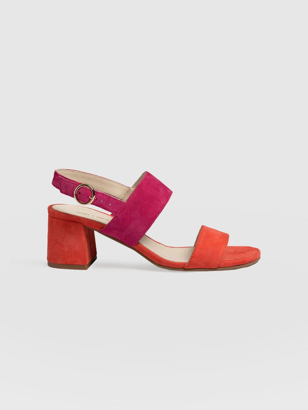 Maida Block Heeled Sandal Pink & Orange - Women's Shoes | Saint + Sofia® EU