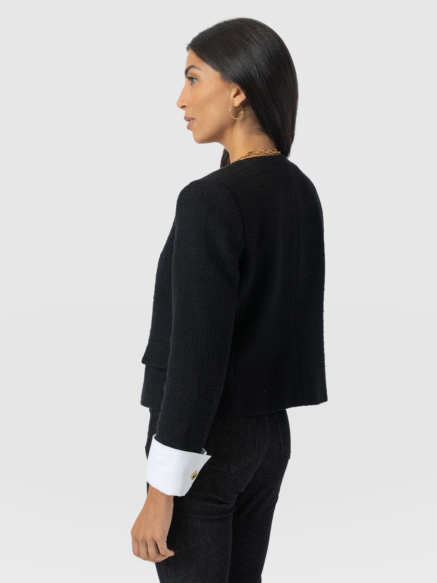 Margot V Neck Jacket - Black - Women's Jackets | Saint + Sofia? EU