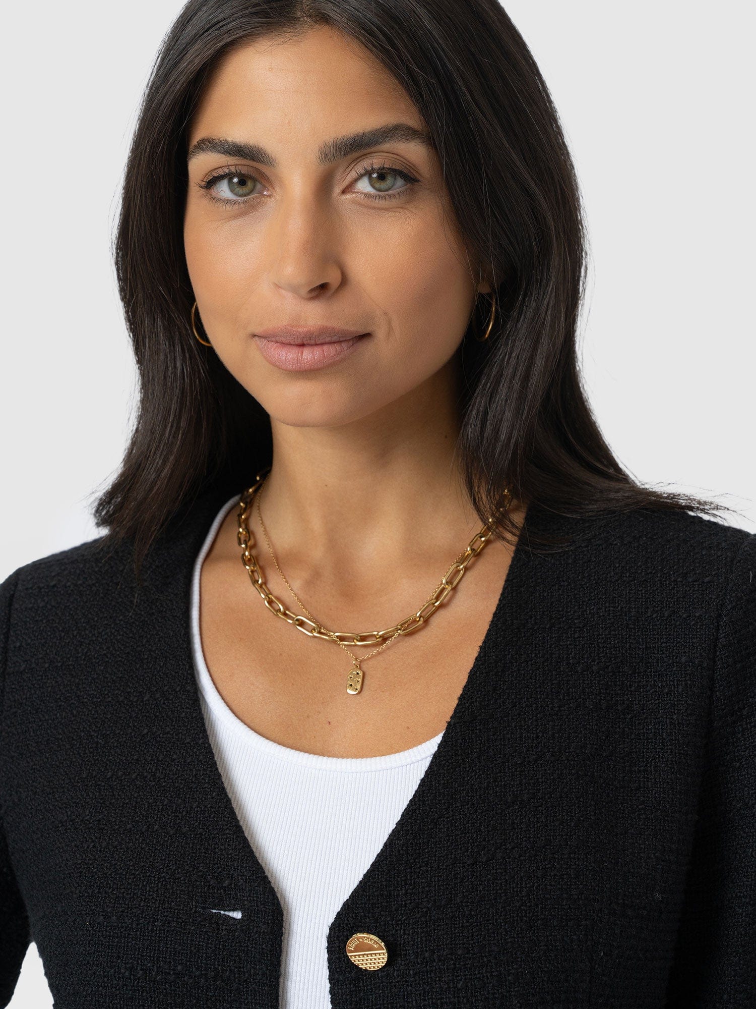 Margot V Neck Jacket - Black - Women's Jackets | Saint + Sofia? EU