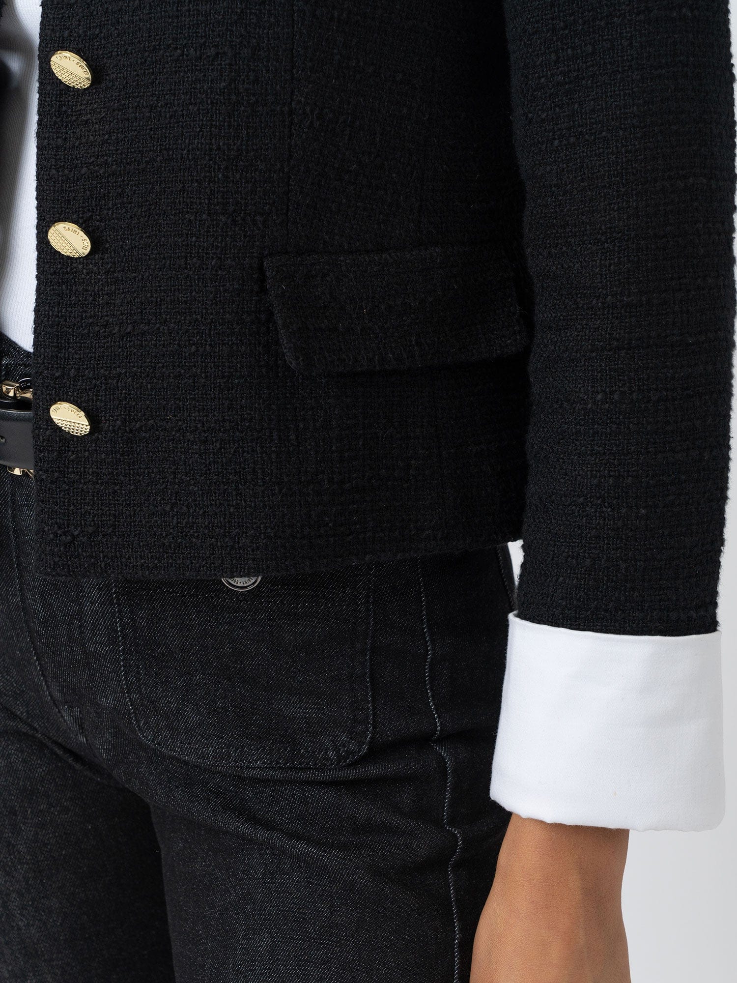 Margot V Neck Jacket - Black - Women's Jackets | Saint + Sofia? EU