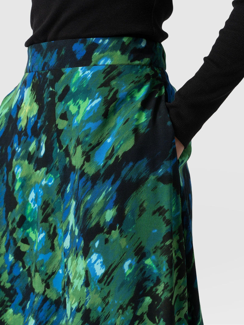 Marina Midi Skirt Green Satellite - Women's Skirts | Saint + Sofia® EU