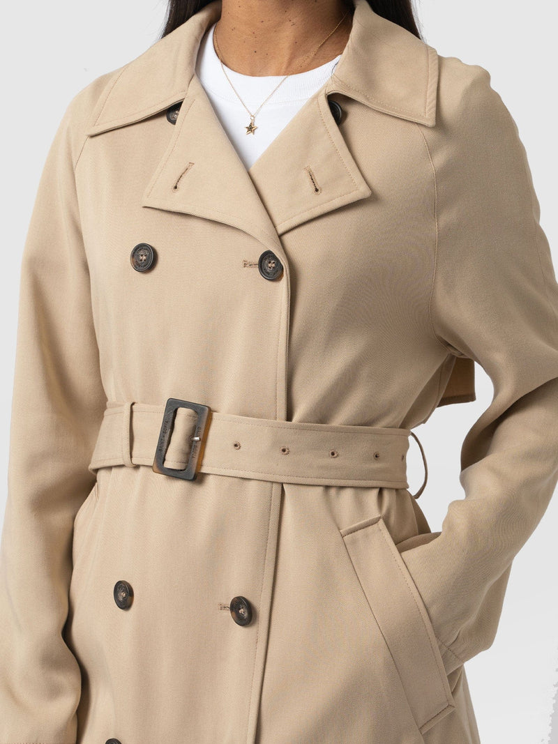 Marion Double Breasted Trench Beige - Women's Overcoats | Saint + Sofia® EU