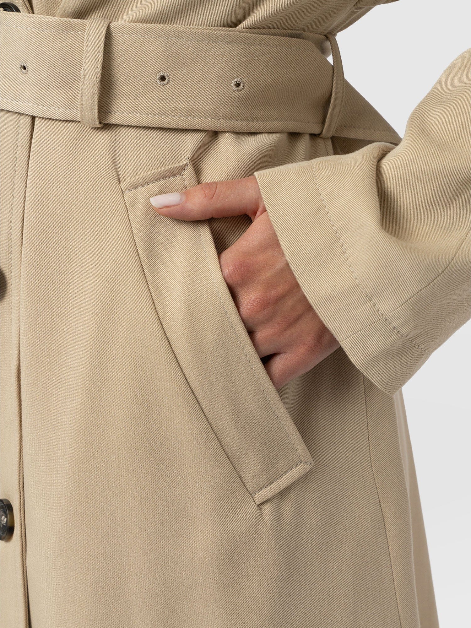 Marion Double Breasted Trench Beige - Women's Overcoats | Saint + Sofia® EU