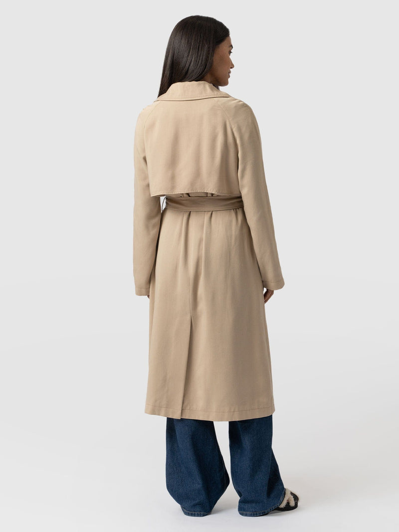 Marion Double Breasted Trench Beige - Women's Overcoats | Saint + Sofia® EU
