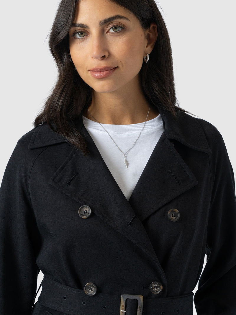 Marion Double Breasted Trench Black - Women's Overcoats | Saint + Sofia® EU