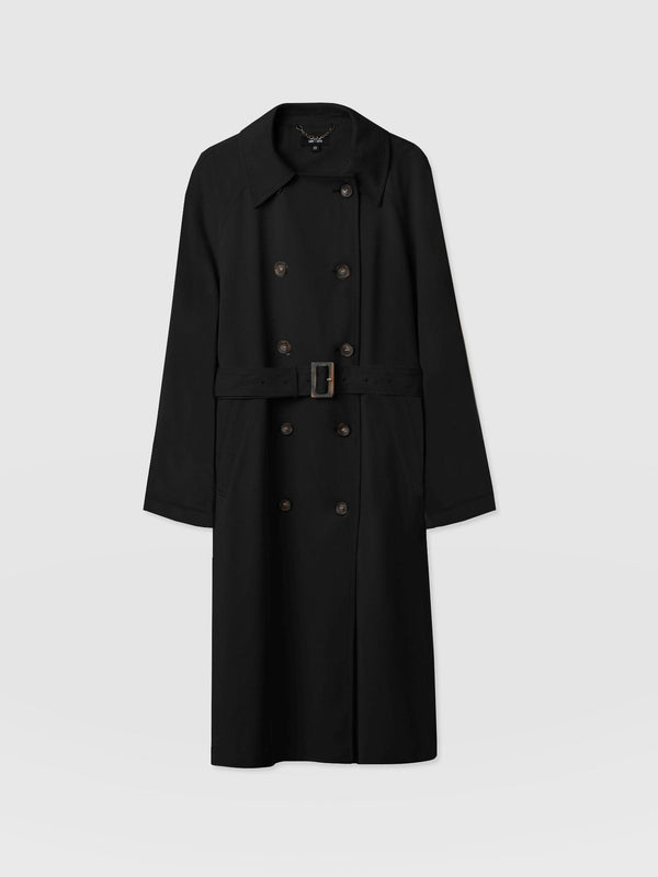 Marion Double Breasted Trench Black - Women's Overcoats | Saint + Sofia® EU
