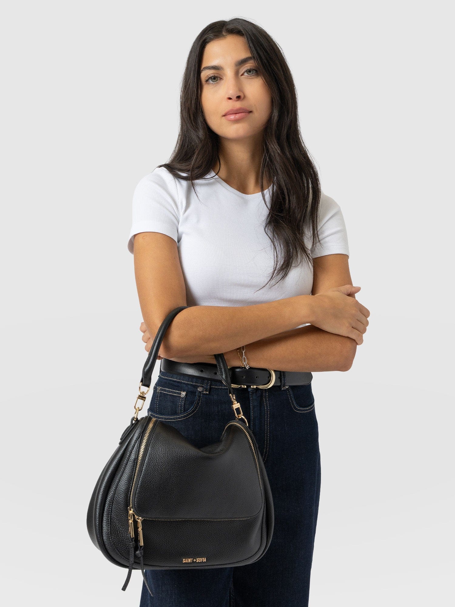 Marlowe Messenger Bag - Black - Women's Handbags | Saint + Sofia® EU