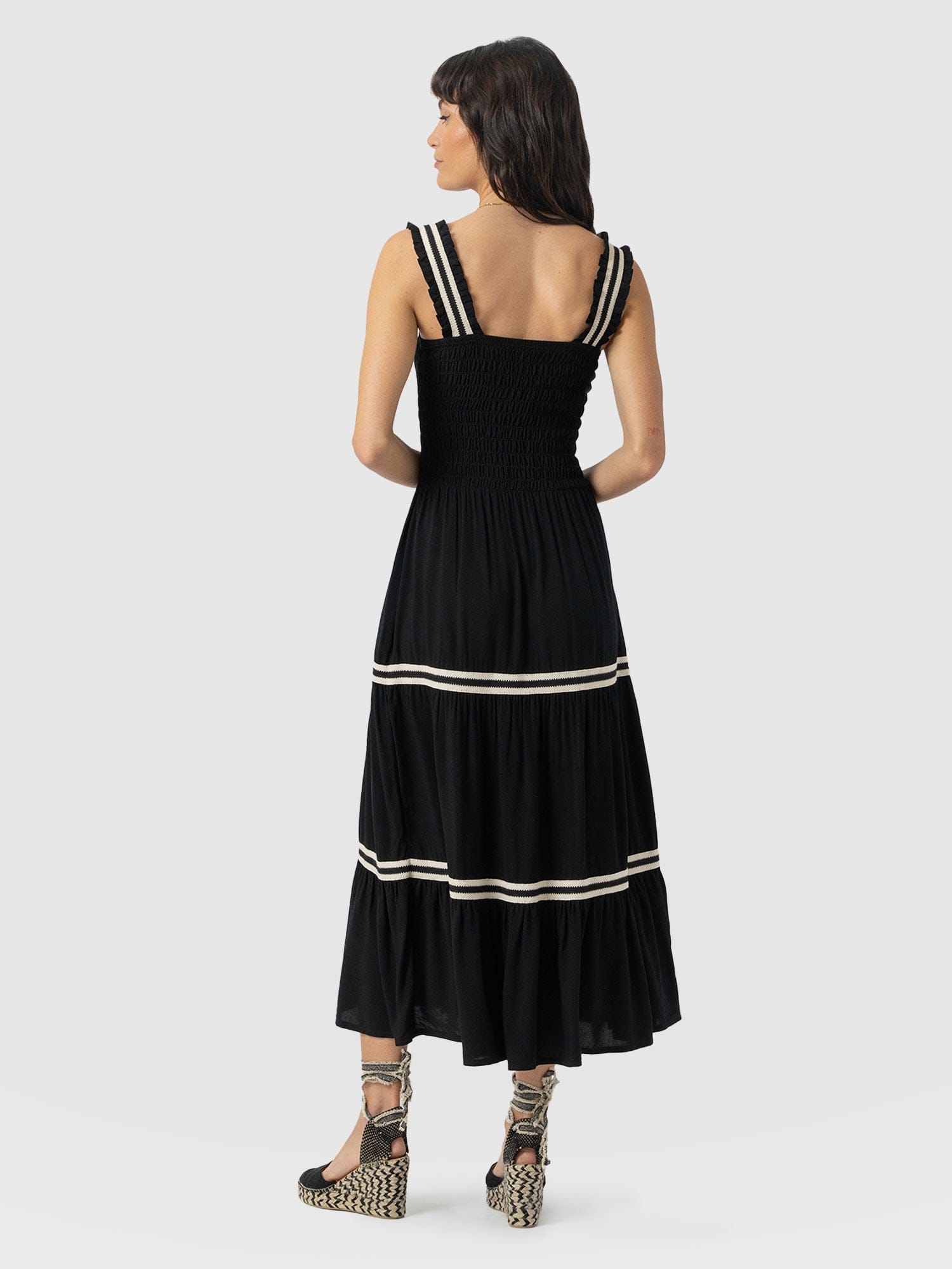 Maya Shirring Dress - Black - Women's Dresses | Saint + Sofia® EU