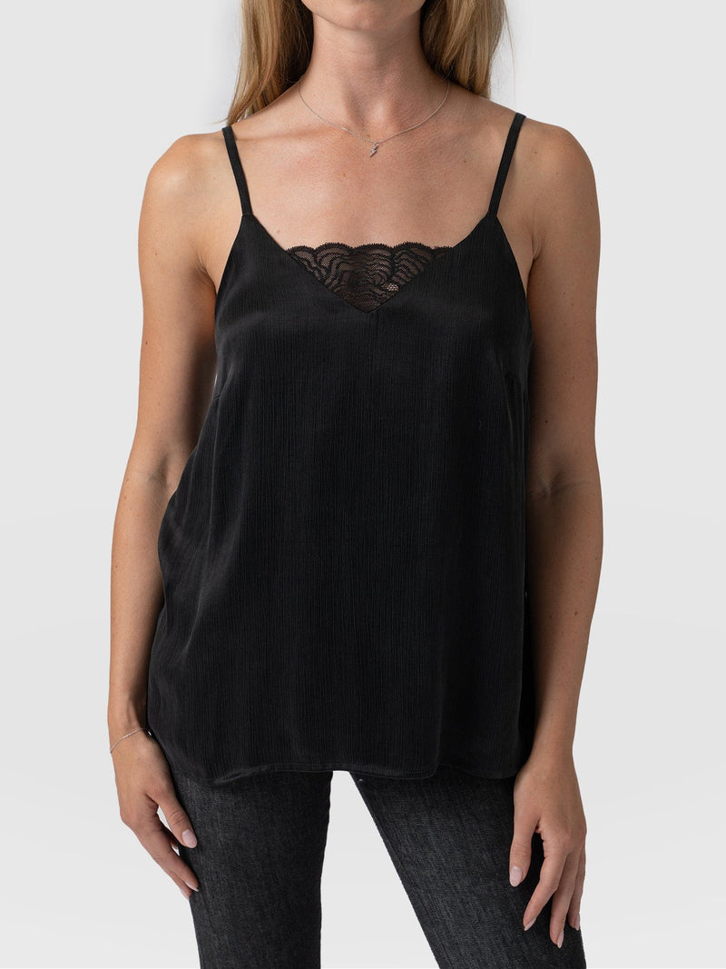 Mia Lace Cami Black - Women's Cami |  Saint + Sofia® EU