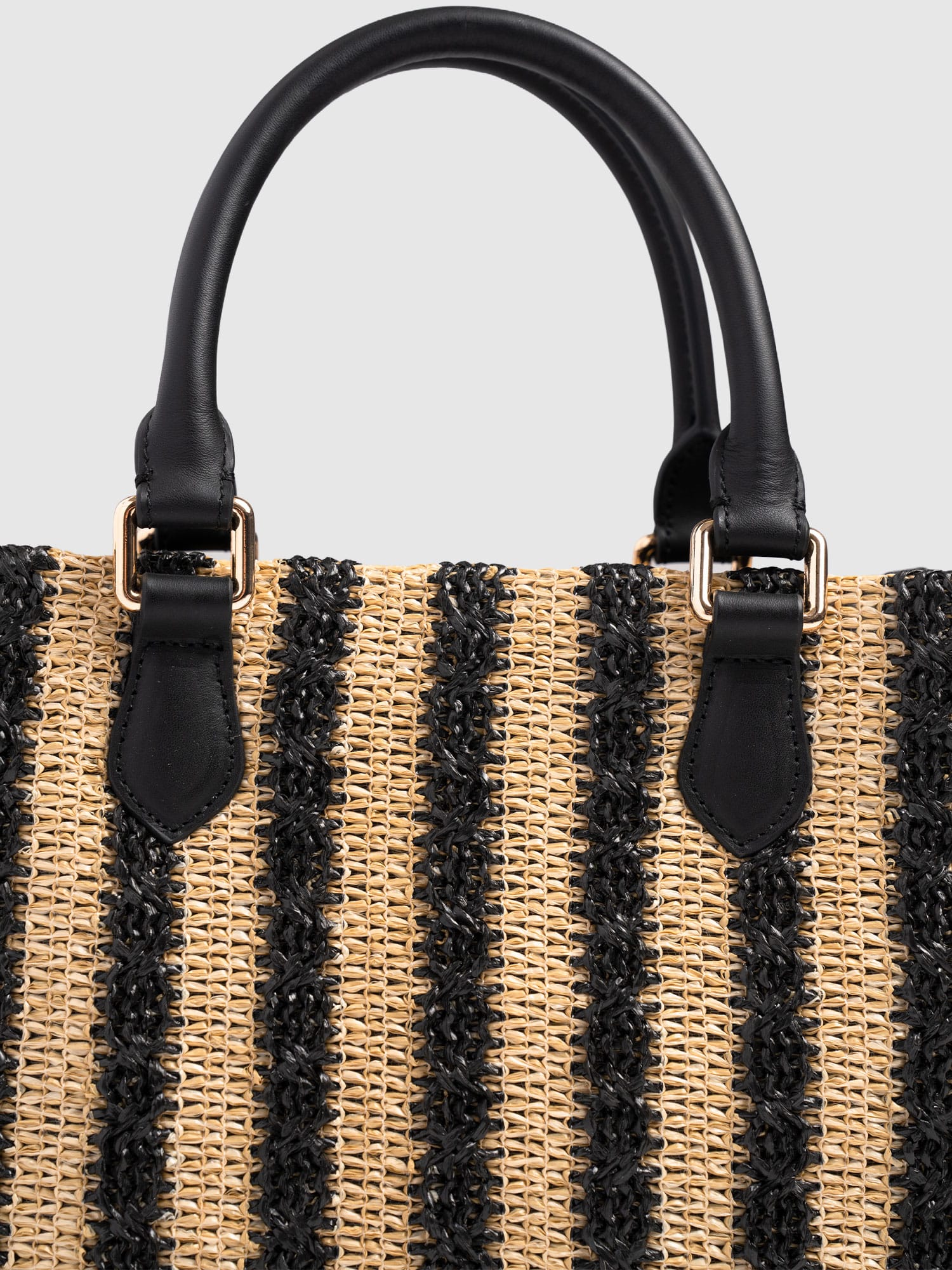 Mia Mini Tote Bag - Black Raffia - Women's Handbags | Saint + Sofia® EU